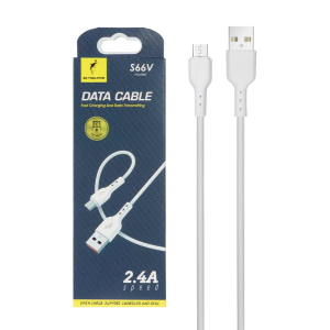 کابل شارژ فست اندروید SKY DOLPHIN مدل S66V - سفید - DST ( شش ماهه شرکتی)