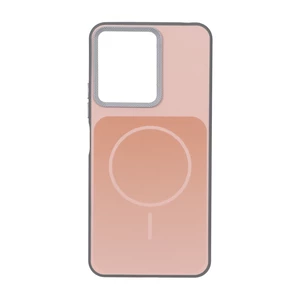 قاب مستطیلی طرح مگ سیف لنز کربن Xiaomi Redmi 13C / Poco C65  - گلبهی