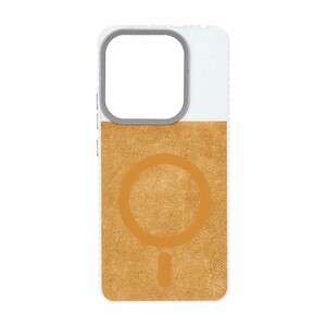 قاب مستطیلی پشت سخت براق لنز کربن طرح مگ سیف Xiaomi Redmi Note 14 4G - نارنجی