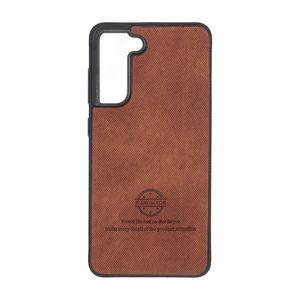 قاب HandMade جیر طرح پارچه ای Samsung Galaxy S21 FE - قهوه ای