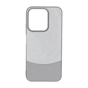 قاب دو تکه طرح چرم و جیر Xiaomi Redmi 15C / Poco C85 - طوسی
