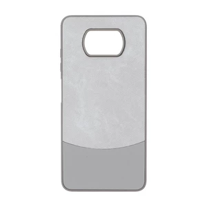 قاب دو تکه طرح چرم و جیر Xiaomi Poco X3 / Poco X3 Pro / Poco X3 NFC - طوسی