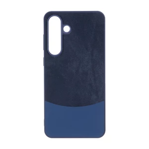 قاب دو تکه طرح چرم و جیر Samsung Galaxy S25 FE - سرمه ای