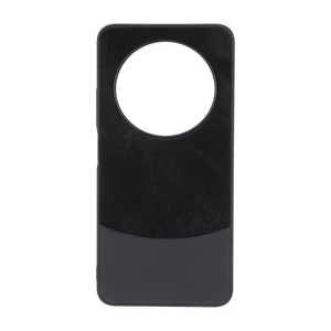 قاب دو تکه طرح چرم و جیر Xiaomi Redmi 14C / Redmi A4 / Poco C75 - مشکی