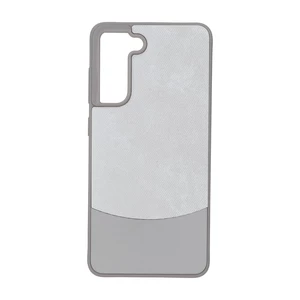 قاب دو تکه طرح چرم و جیر Samsung Galaxy S21 FE - طوسی