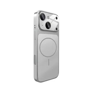قاب اورجینال AG Glass محافظ لنز برجسته براق Magsafe مدل Apple iPhone 15 - نقره ای