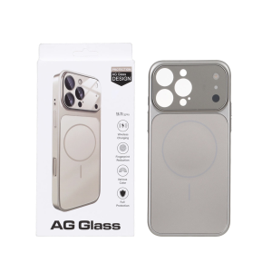 قاب اورجینال AG Glass محافظ لنز برجسته براق Magsafe مدل Apple iPhone 14 Pro Max - خاکستری