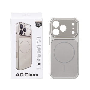 قاب اورجینال AG Glass محافظ لنز برجسته براق Magsafe مدل Apple iPhone 17 Pro - خاکستری