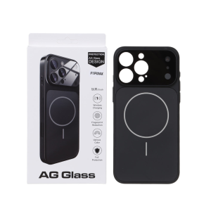 قاب اورجینال AG Glass محافظ لنز برجسته براق Magsafe مدل Apple iPhone 15 Pro Max - مشکی