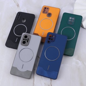 قاب Line Case جیر MagSafe فلزی محافظ لنزدار Xiaomi Redmi 12 / Poco M6 Pro 5G - مشکی
