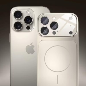 قاب اورجینال AG Glass محافظ لنز برجسته براق Magsafe مدل Apple iPhone 15 Pro - خاکستری