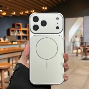 قاب اورجینال AG Glass محافظ لنز برجسته براق Magsafe مدل Apple iPhone 15 Pro - خاکستری