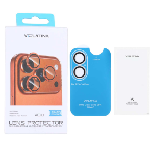 محافظ لنز رینگی اورجینال VIPLATINA شابلون دار Apple iPhone 16 / iPhone 16 Plus - شفاف (پک دار)