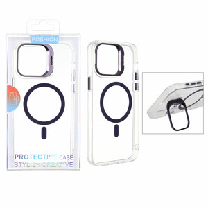قاب اورجینال Bracket کریستالی MagSafe لنز استندشو Apple iPhone 15 Pro Max - بنفش (پک دار)
