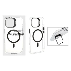قاب اورجینال Q Series Bracket کریستالی Magsafe لنز استندشو Apple iPhone 16 - مشکی (پک دار)