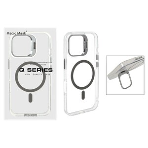 قاب اورجینال Q Series Bracket کریستالی Magsafe لنز استندشو Apple iPhone 16 - خاکستری (پک دار)