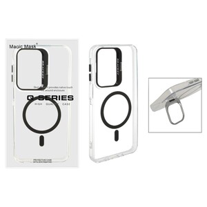 قاب اورجینال Q Series Bracket کریستالی Magsafe لنز استندشو Samsung Galaxy A17 / A16 / A26 - مشکی (پک دار)