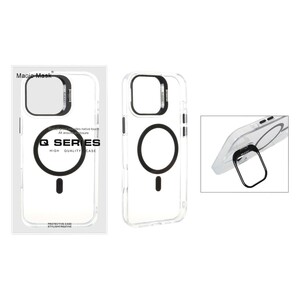 قاب اورجینال Q Series Bracket کریستالی Magsafe لنز استندشو Apple iPhone 16 Pro Max - مشکی (پک دار)