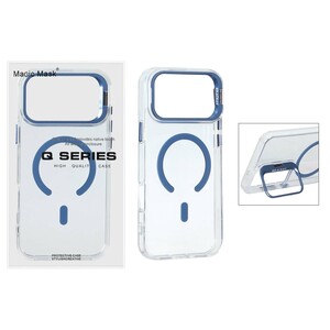 قاب اورجینال Q Series Bracket کریستالی Magsafe لنز استندشو Apple iPhone 17 Pro Max - آبی (پک دار )