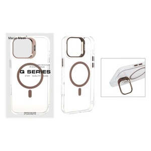 قاب اورجینال Q Series Bracket کریستالی Magsafe لنز استندشو Apple iPhone 16 Pro Max - قهوه ای (پک دار)