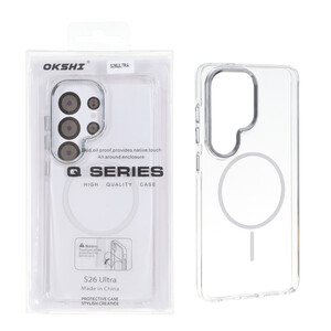 قاب اورجینال Q Series کریستالی MagSafe لنز فلزی Samsung Galaxy S26 Ultra - سفید (پک دار)