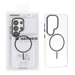 قاب اورجینال Q Series کریستالی MagSafe لنز فلزی Samsung Galaxy S26 Ultra - مشکی (پک دار)