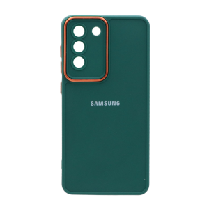 قاب Copper دور لنز متال لوگودار Samsung Galaxy S21 FE- سبز