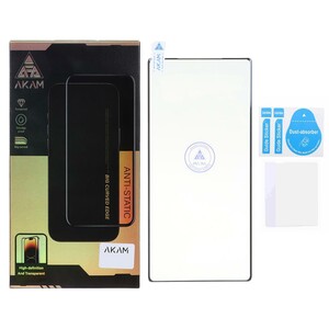 محافظ صفحه نمایش شیشه ای خم فول چسب Full Cover Anti Static AKAM درجه یک Samsung Galaxy Note20 Ultra (پک دار)