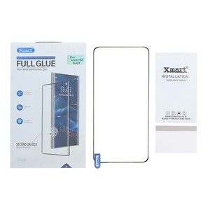 محافظ صفحه نمایش شیشه ای خم فول چسب Full Cover Xmart درجه یک Samsung Galaxy S21 Ultra - مشکی (پک دار)