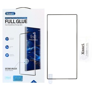 محافظ صفحه نمایش شیشه ای خم فول چسب Full Cover Xmart درجه یک Samsung Galaxy S23 Ultra - مشکی (پک دار)