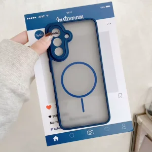 قاب مات طرح مگ سیف دور هاشور محافظ لنزدار Xiaomi Redmi A5 / Poco C71 - سرمه ای