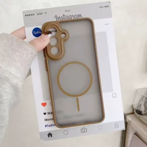 قاب مات طرح مگ سیف دور هاشور محافظ لنزدار Xiaomi Redmi A5 / Poco C71 - سرمه ای