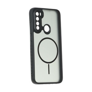 قاب مات طرح مگ سیف دور هاشور محافظ لنزدار Xiaomi Redmi Note 8 - مشکی