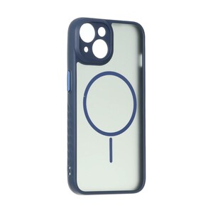 قاب مات طرح مگ سیف دور هاشور محافظ لنزدار Apple iPhone 13 / iPhone 14 - سرمه ای