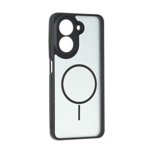 قاب مات طرح مگ سیف دور هاشور محافظ لنزدار Xiaomi Redmi A5 / Poco C71 - مشکی