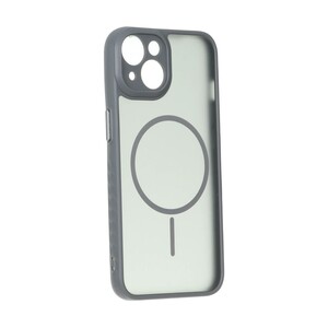 قاب مات طرح مگ سیف دور هاشور محافظ لنزدار Apple iPhone 13 / iPhone 14 - خاکستری