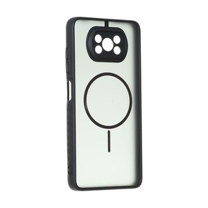 قاب مات طرح مگ سیف دور هاشور محافظ لنزدار Xiaomi Poco X3 / Poco X3 Pro / Poco X3 NFC - مشکی