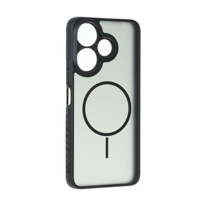 قاب مات طرح مگ سیف دور هاشور محافظ لنزدار Xiaomi Redmi 13X / Redmi 13 4G / Poco M6 4G - مشکی
