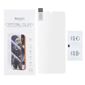 محافظ صفحه نمایش شیشه ای اورجینال بدون حاشیه Crystal Glass Yesido TG33 مدل Samsung Galaxy A07 / A06 / A05 / Xiaomi Redmi 13C / Poco C65 / Poco M6 5G / Honor X7 / X7A / Realme C51 / Realme C53 (پک دار)