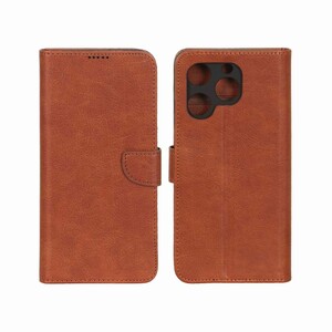کیف چرمی موبایل مگنتی محافظ لنزدار KRF مدل Realme C61 - قهوه ای