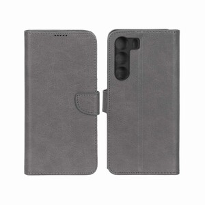 کیف چرمی موبایل مگنتی محافظ لنزدار KRF مدل Realme C71 - طوسی