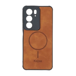 قاب جیر Kajsa طرح مگ سیف MNC مدل Realme C75 - قهوه ای روشن