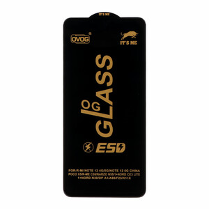 محافظ صفحه نمایش شیشه ای درجه یک Xiaomi Redmi Note 12 4G / Redmi Note 12 5G / Poco X5 / Honor X8 / X8A / X10 / Realme 11 / Oppo A98 / Oppo A58 / Note 12R Pro - Full Cover OG - ESD OVOG