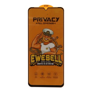 محافظ صفحه نمایش شیشه ای Full Cover Ewesell Anti Static Privacy مدل Samsung Galaxy A07 / A06 / A05 / Xiaomi Redmi 13C / Poco C65 / Poco M6 5G / Honor X7 / X7A / Realme C51 / Realme C53