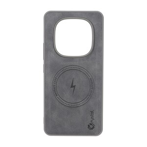 قاب Crystal طرح چرم MagSafe مدل Xiaomi Redmi Note 15 Pro 4G - خاکستری