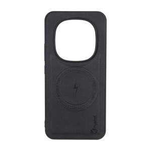 قاب Crystal طرح چرم MagSafe مدل Xiaomi Redmi Note 15 Pro Plus - مشکی