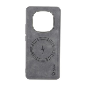 قاب Crystal طرح چرم MagSafe مدل Xiaomi Redmi Note 15 - خاکستری