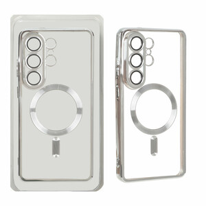 قاب اورجینال الکترواستاتیک Magsafe لنز گلس دار Samsung Galaxy S26 Ultra - نقره ای (پک دار) MPS