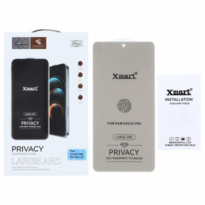 محافظ صفحه نمایش شیشه ای بدون حاشیه Xmart Privacy 3D Large Arc مدل Samsung Galaxy S26 Ultra - (بدون پک)