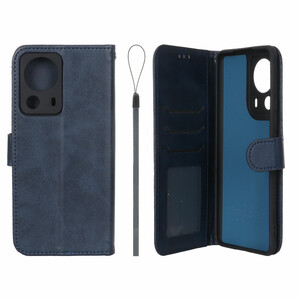 کیف موبایل مگنتی درجه یک داخل خز MNC Plus مدل Xiaomi Mi 13 Lite - سرمه ای